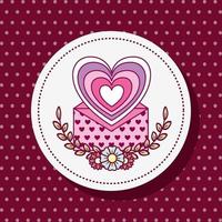 Cute heart with flowers and envelope vector