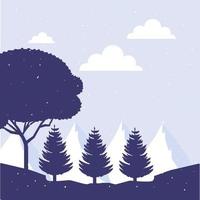 Forest landscape scene background vector