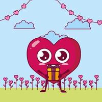 Valentine's Day design with heart character vector