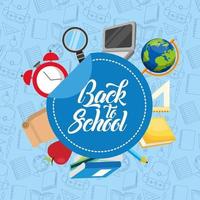 Back to school poster with school materials vector