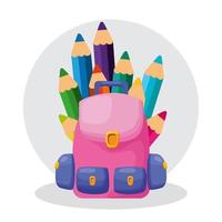 back to school poster with schoolbag and supplies vector