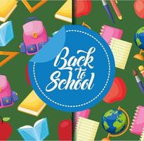 Back to school poster pattern background set vector