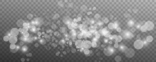 Blurred light sparkle elements. Glitters isolated on transparent background. vector
