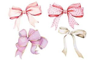 Set ribbon bows watercolor