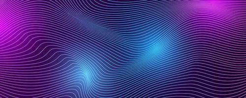 Tech background with abstract wave lines. vector