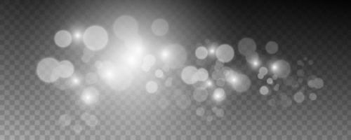 Blurred light sparkle elements. Glitters isolated on transparent background. vector