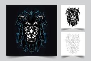 lion artwork illustration vector