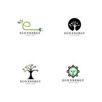 conjunto de iconos de logotipo de energía ecológica vector