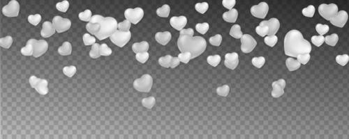 Romantic background with falling hearts vector