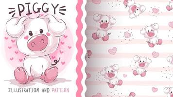 Cute piggy seamless pattern