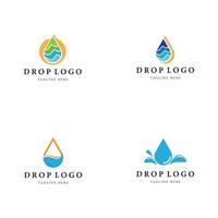 Drop logo icon set vector