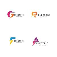 conjunto de iconos de logotipo eléctrico vector