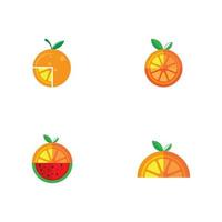 Orange logo icon set vector