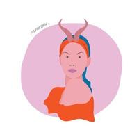 Capricorn zodiac character sign vector