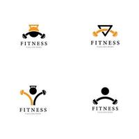 Fitness logo icon set vector
