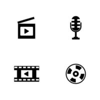 Multi media logo icon set vector