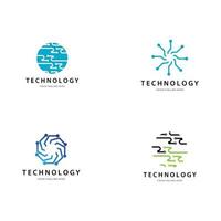 Technology logo icon set vector