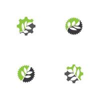 conjunto de iconos de logotipo de vector de hoja