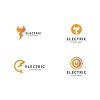 conjunto de iconos de logotipo eléctrico vector