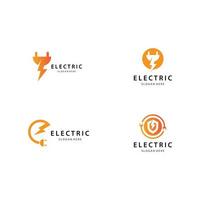 Electric logo icon set vector