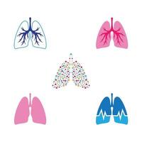 Lung logo images design set vector