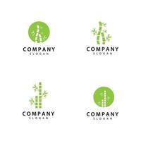 Bamboo logo icon set vector