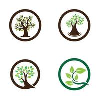 Tree logo images design set vector