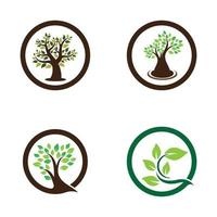 Tree logo images design set vector