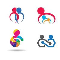 Community care logo images design set vector