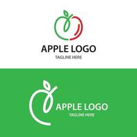 Apple logo style outline vector