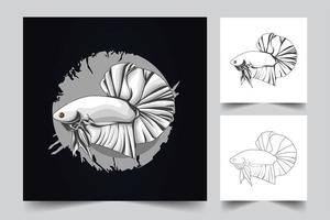 ilustraciones de peces betta vector