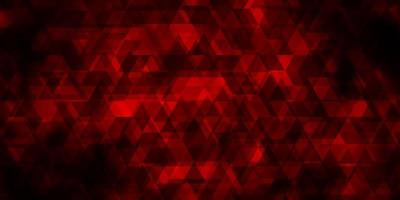 Dark Red vector pattern with lines, triangles.