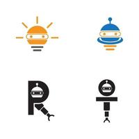 Robot technology logo set vector