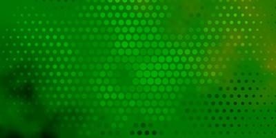 Fondo de vector verde oscuro, amarillo con círculos.