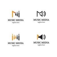 conjunto de iconos de logotipo de música vector