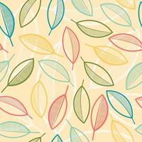 Minimal design with colorful leaves, seamless pattern vector