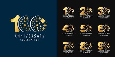 Set of anniversary logotype vector