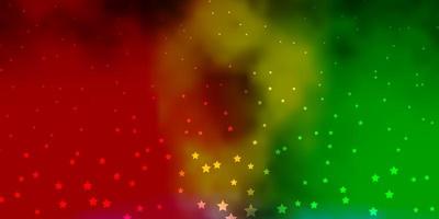 Dark Multicolor vector template with neon stars.