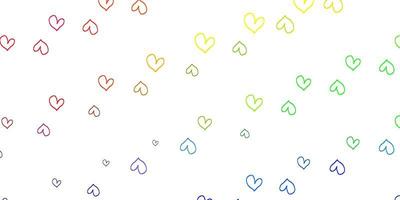 Light Multicolor vector texture with lovely hearts.