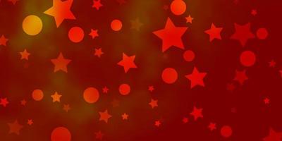 Light Orange vector template with circles, stars.