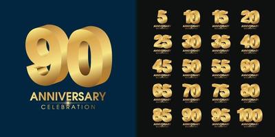 Set of premium anniversary logotype vector