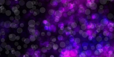 Dark Pink vector background with circles.