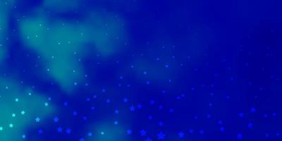 Dark BLUE vector background with small and big stars.