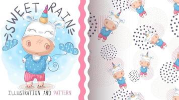 Cute unicorn seamless pattern