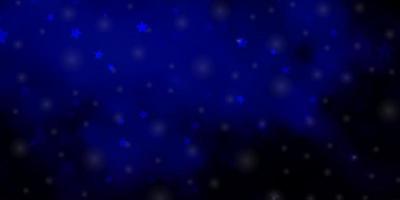 Dark BLUE vector texture with beautiful stars.