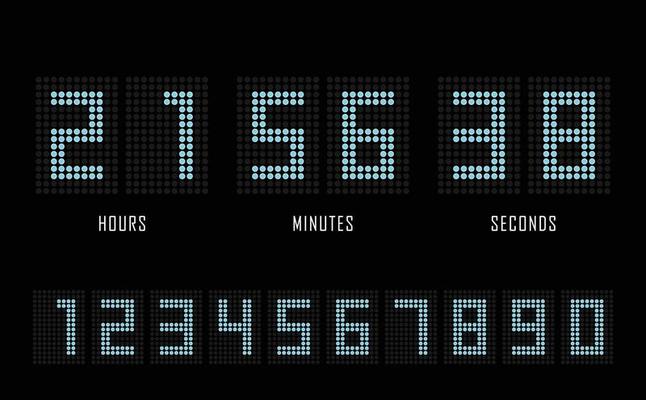 Countdown website flat template digital clock timer background.