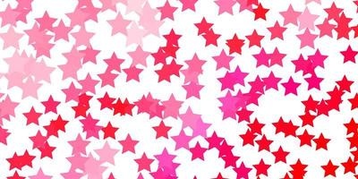 plantilla de vector rosa claro con estrellas de neón.