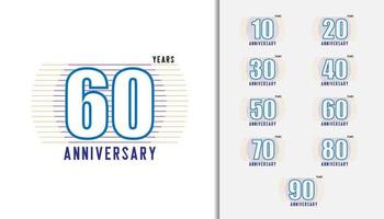 Set of anniversary logotype set vector