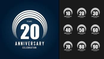 Set of anniversary logotype vector