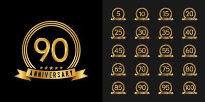 Set of anniversary logotype vector